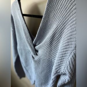 Cropped Crisscross Back Knit Sweater